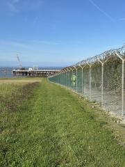 Pretty sure this security guard showed up to just check us out as we walked down the western side of Hinkley to rejoin the coast